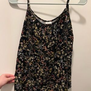 Madewell Black and Cream Fitted Camisole